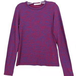 Rag & Bone Blue and Red Space Dye Long Sleeve Top